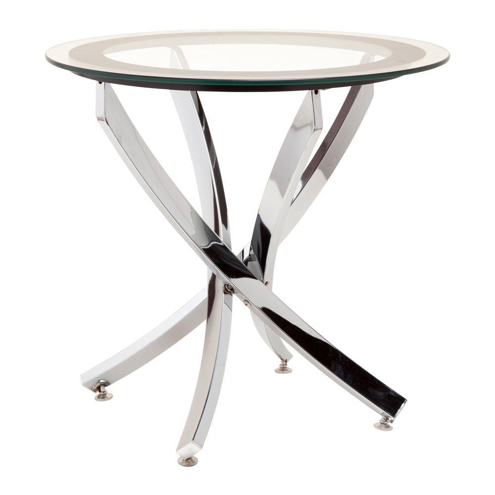 Silver Glass Top End Table