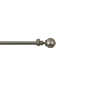 Silver Metal Curtain Rod 36-66in - Ball - 3/4" Rod