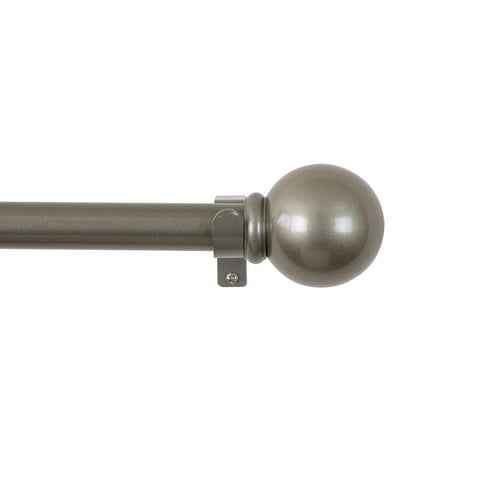 Silver Metal Curtain Rod 36-66in - Ball - 1" Rod