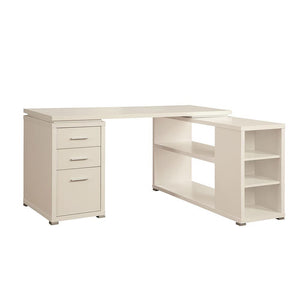 Corner Desk with Shelving Unit - White