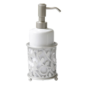 Leaves Soap Pump - Silver/White