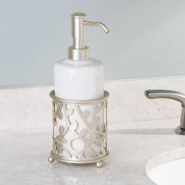 Leaves Soap Pump - Silver/White